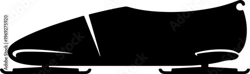 Sleek monorail, futuristic train, black silhouette, transportation icon, rail vehicle