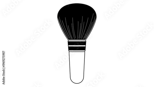 Cosmetic Powder Brush Vector Illustration, Professional Makeup Tool Graphic for Beauty Salon Branding and Cosmetic Product Design Elements