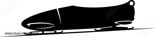 Monochrome bobsleigh, bobsled, winter sports, athletic vehicle, racing sled