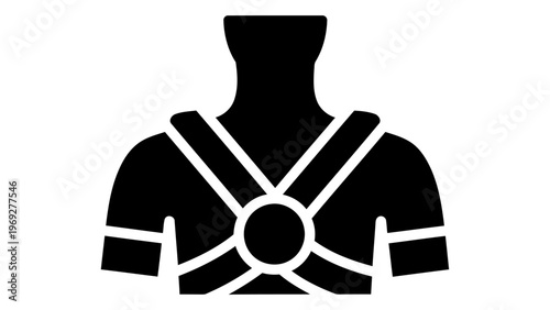 Shoulder support strap icon for posture correction and stabilization