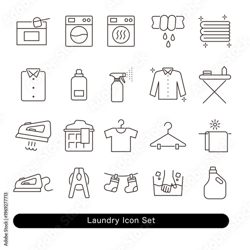 洗濯・ランドリーアイコンセット