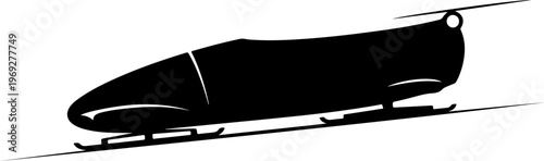 Bobsleigh, bobsled, winter sports, racing, vector icon, black