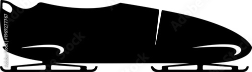 Bobsleigh, bobsled, winter sports, vector icon, black silhouette, sports equipment