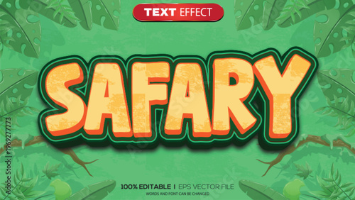 3d text effect safary theme