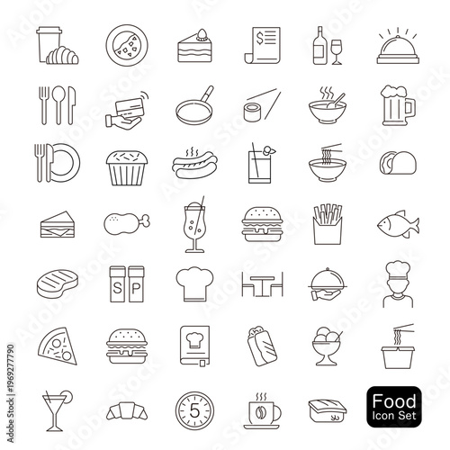 フード・レシピ・注文アイコンセット