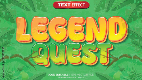3d text effect legend quest theme