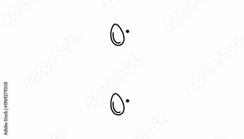 Minimalist Icon of Two Eggs with Dots, Simple Line Art