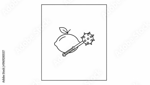 Lemon with Mace Icon: Symbol of Toughness and Citrus Power