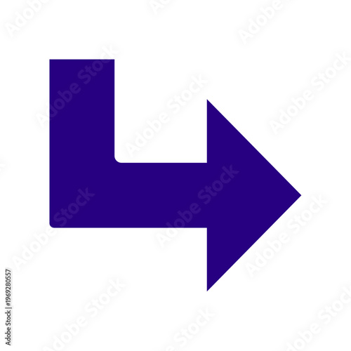 方向転換を示すシンプルな折れ曲がり矢印アイコン