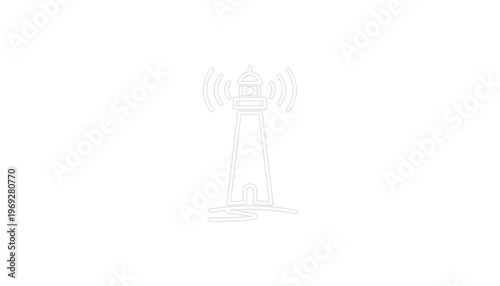 Lighthouse Beacon Signal, Navigation Aid, Coastal Safety, Maritime Symbol, Light House