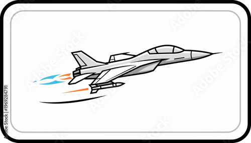 Modern Fighter Jet with Missile Launching and Exhaust Flames