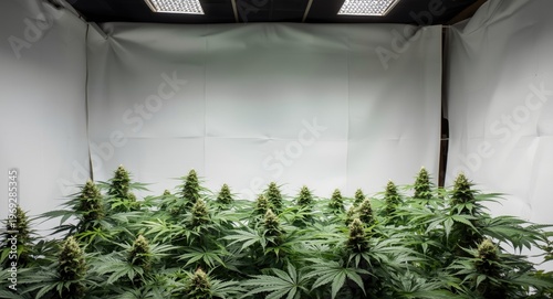 White backdrop illustrating therapeutic marijuana ruderalis cultivation