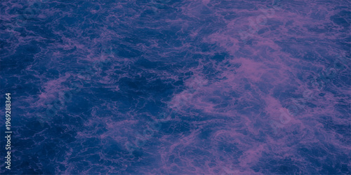Abstract an ethereal perspective, the serene blue water of the ocean swirling with an enchanting, lavender-tinged hue, the visual dances with fluid motion.