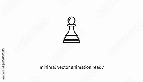 Minimalist Chess Pawn Icon: Simple Vector Animation Ready Graphic
