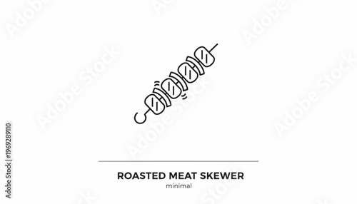 Minimalist Icon of Roasted Meat Skewer