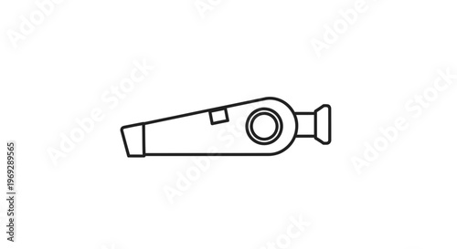 Line Art Icon of a Whistle, Simple Vector Illustration of a Referee or Sports Whistle