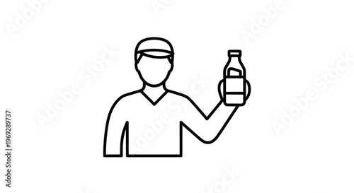 Man holding a milk bottle, representing healthy lifestyle and nutrition