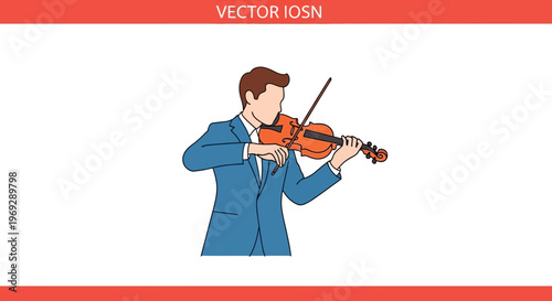 Man in Suit Playing Violin