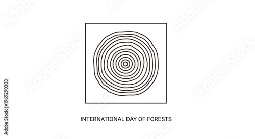 International Day of Forests: Tree Rings Symbolizing Growth and Nature