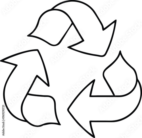 Fluid Line Drawing of the Universal Recycle Symbol for Sustainable Living Initiatives