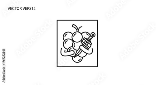 Grapes and Knife Icon: Symbolizing Choice, Danger, and Healthy Eating