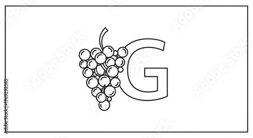 Grapes and Letter G Logo Design