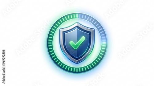 Security check mark shield icon green.