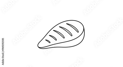 Grilled Chicken Breast Icon, Simple Line Art, Healthy Food Symbol