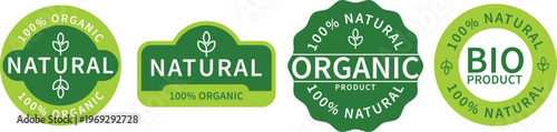 Set of eco friendly icons. Ecologic food stamps. Organic natural food labels.  