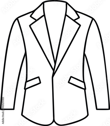 Essential professional outline drawing of a contemporary blazer for corporate business fashion
