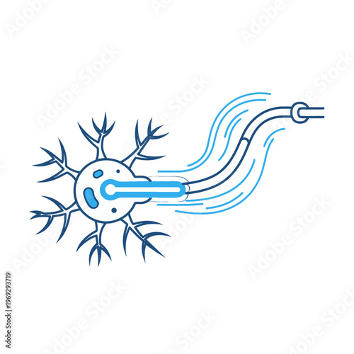 Abstract representation of a nerve cell transmitting signals
