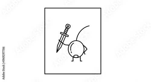 Cartoon Cherry Character with Sword, Funny Fruit Warrior, Healthy Food Concept