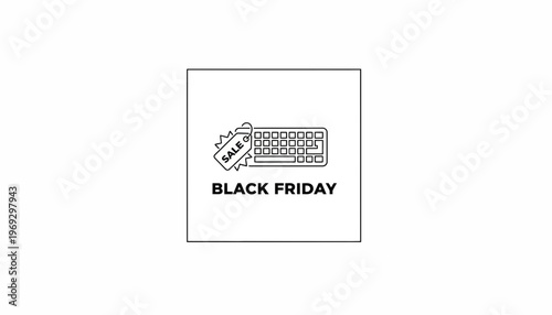 Black Friday Sale Keyboard Icon - Technology Discount Offer