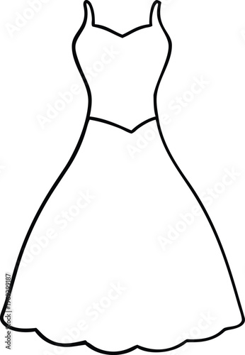 Graceful V neck spaghetti strap dress outline perfect for formal and special occasion designs