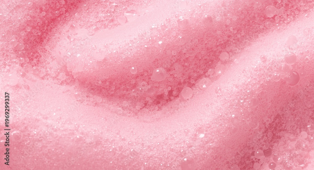 Obraz premium Soft pink foam macro close-up featuring a smooth texture and abstract bubble pattern suitable for creative backgrounds