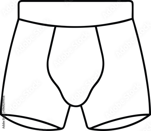 Mens Boxer Briefs Underwear Outline for Fashion Design and Apparel Mockups