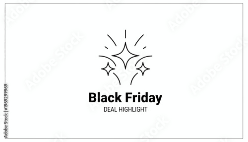 Black Friday Deal Highlight Icon with Sparkles - Shopping Sale Concept