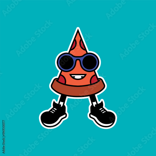 Cool and Adorable Cartoon Pizza Slice Character.eps
