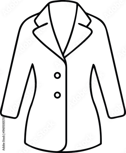 Minimalist Design Lab Coat Outline with Two Buttons for Medical Professionals