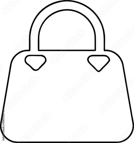 Minimalist ladies handbag featuring distinctive triangular handle attachments for contemporary style