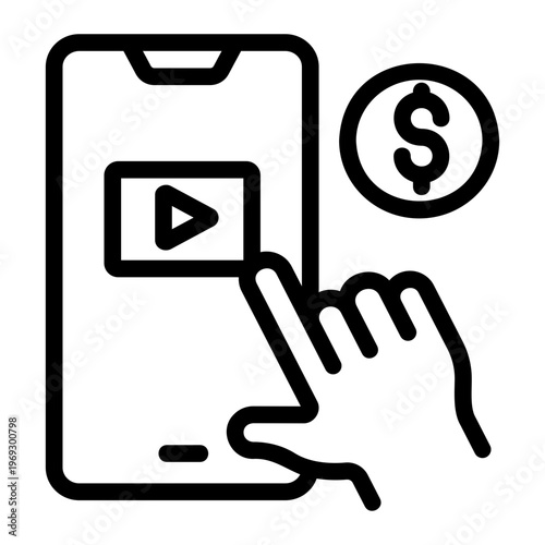 Pay per click Line Icon