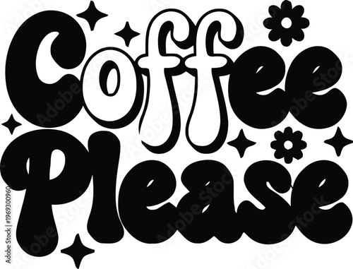 A request for coffee please with playful coffee bean decorations