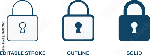 Lock and key icon set
Lock and unlock security icons - padlocks in both locked and unlocked states for data privacy showing protected, verified, and access states, ideal for privacy, login,