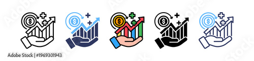 Growth Rebound multiple icon