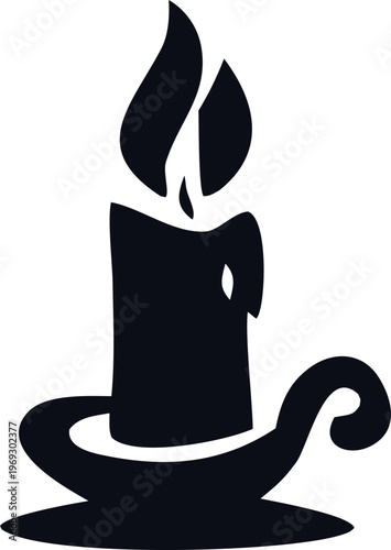 Minimal candle icon in flat vector style, ideal for meditation apps, relaxation concepts, and modern web interfaces.