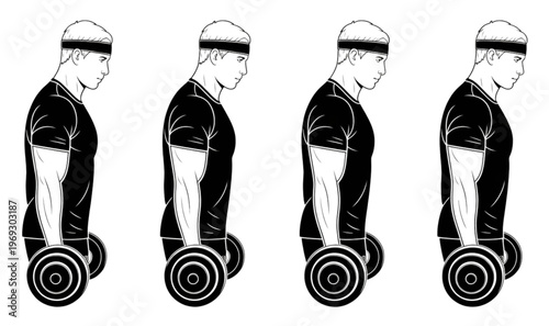 Collection of vintage style boots with decorative stitching and heel details isolated on transparent background