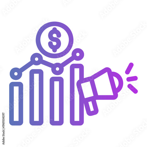 Marketing statistic Line Gradient Icon