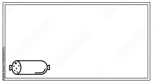 Minimalist Sausage Icon on White Background, Food Ingredient Graphic