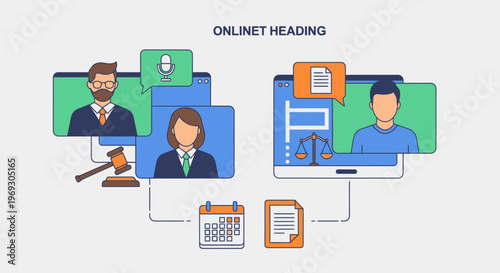 Online meeting or remote work with colleagues concept