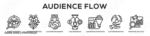 Audience Flow web banner icon illustration concept